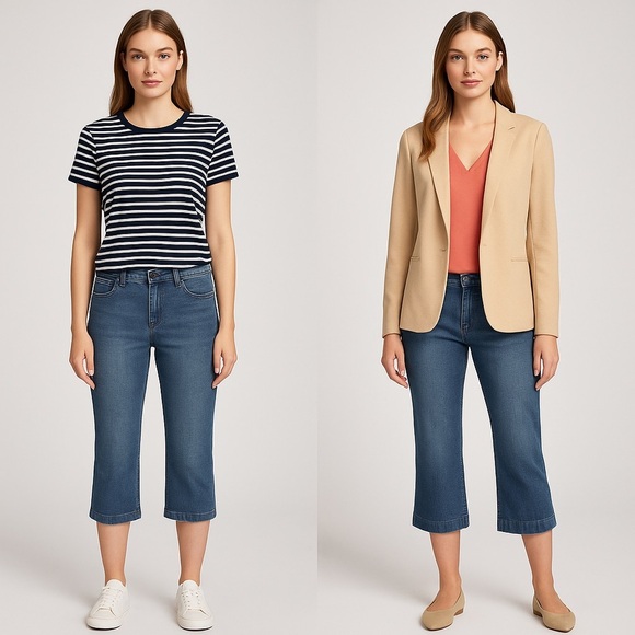 ๐ Tommy Hilfiger Women's Straight Crop Jeans ๐ - Picture 1 of 13